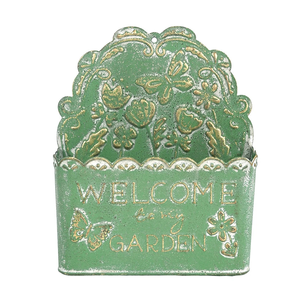 Jardinière murale vintage "Welcome to my Home"