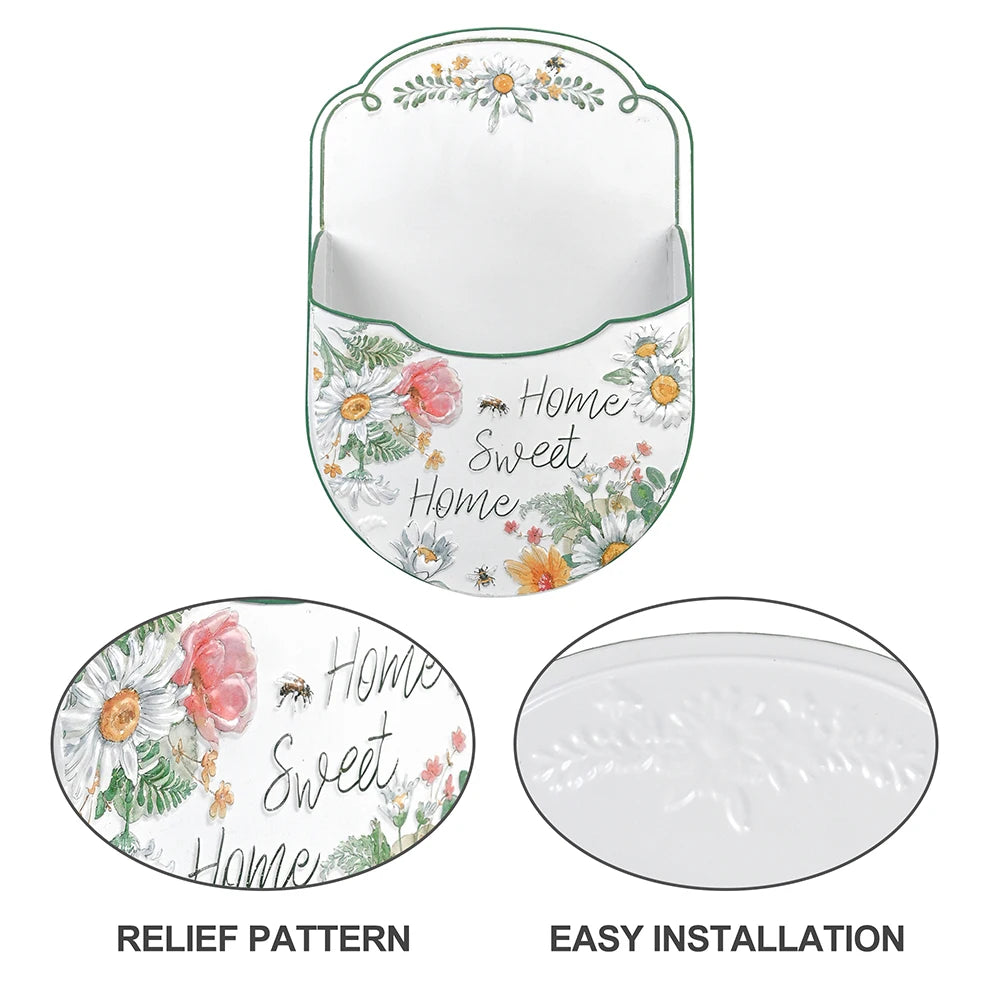 Panier decoratif en metal "Home Sweet Home"