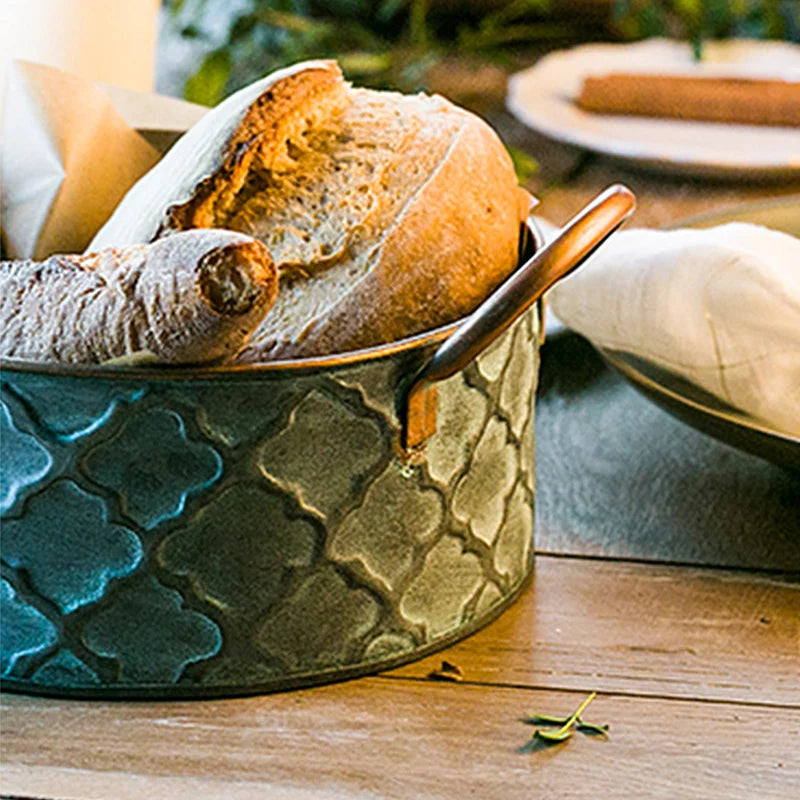 Panier à pain rond en métal