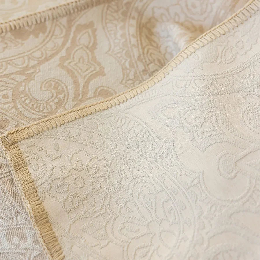 Nappe rectangulaire Jacquard creme