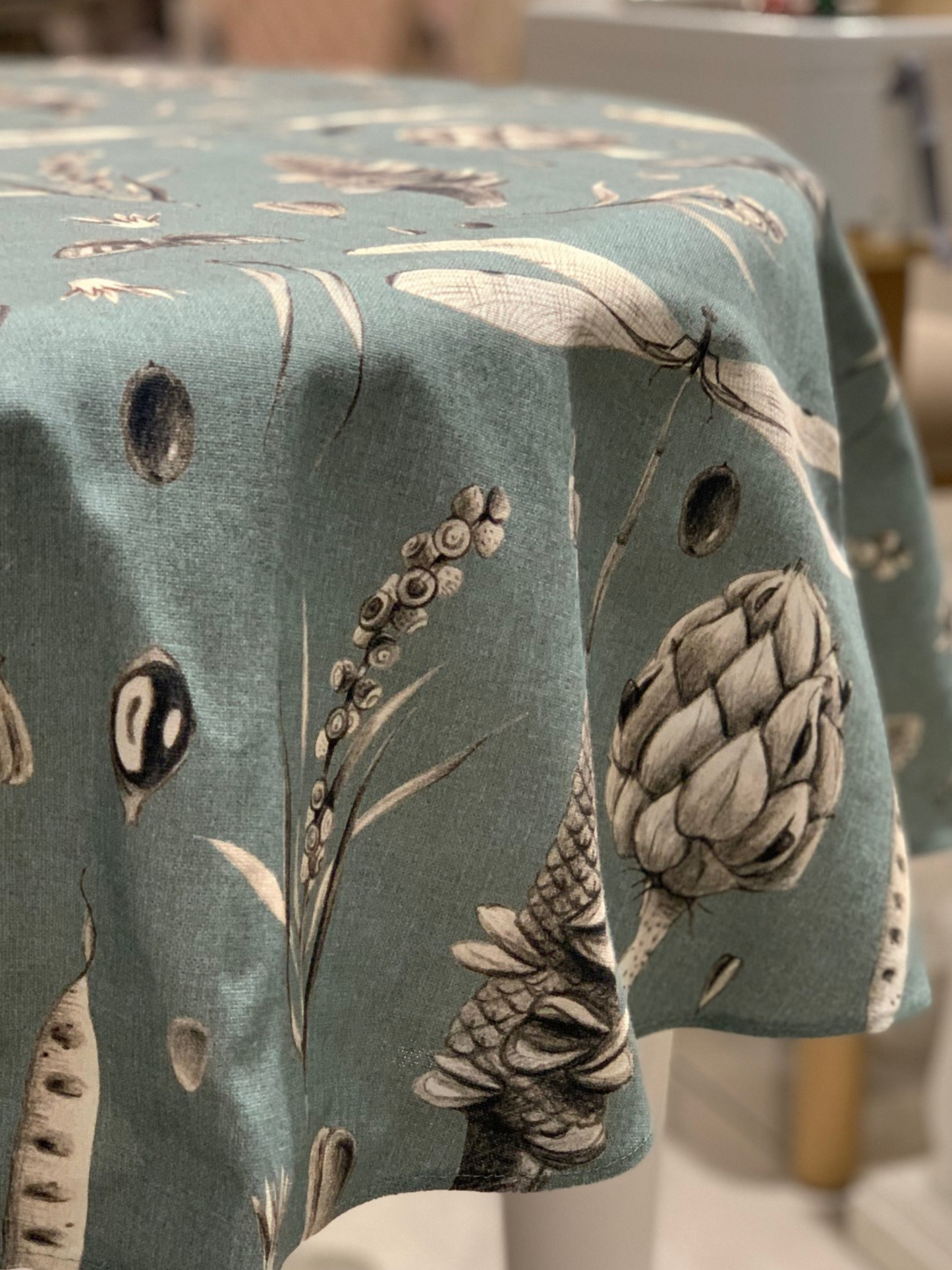 Round Tablecloth, 100% Cotton| Aqua Land