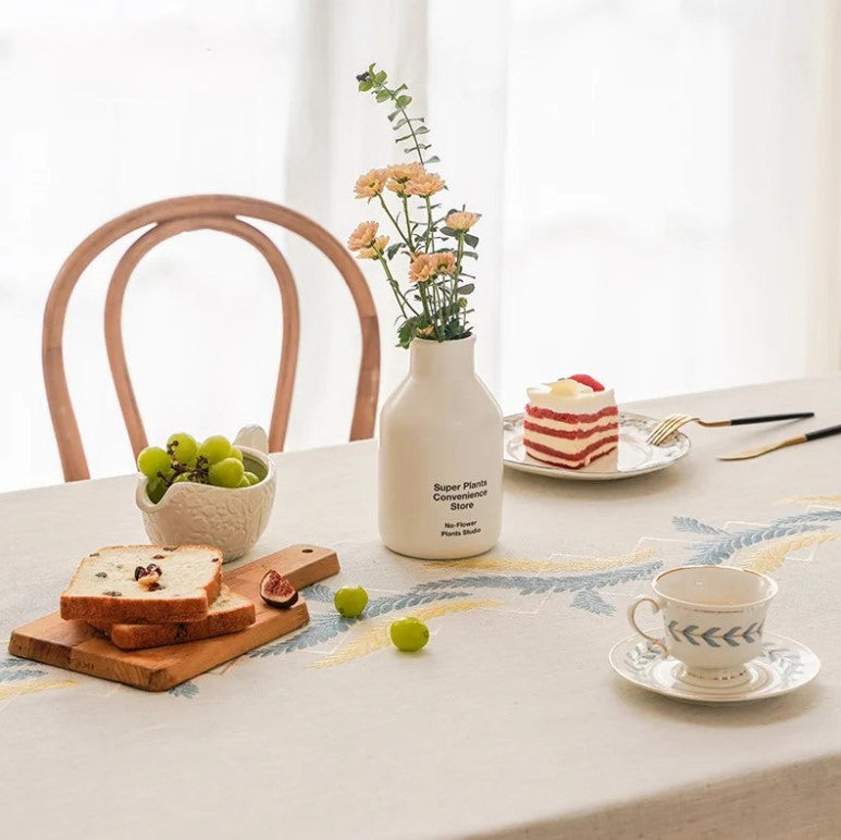 Nappe brodée Avoine