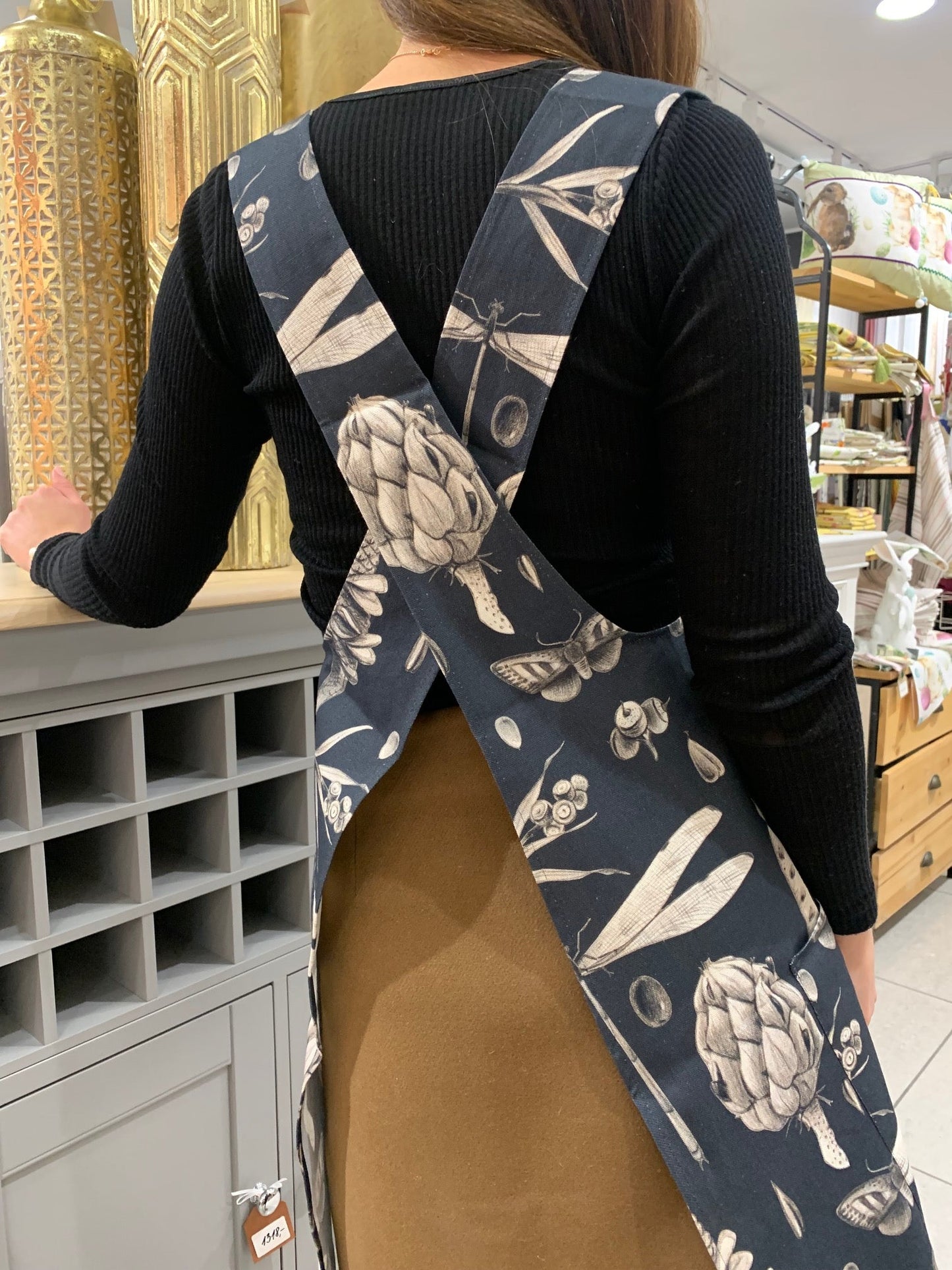 Ladies' Apron with Crossed Straps | Moonlight
