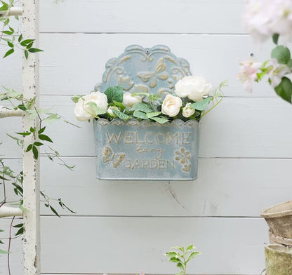 Jardinière murale vintage "Welcome to my Home"