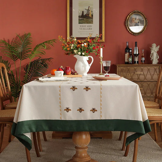 Bees embroidered tablecloth