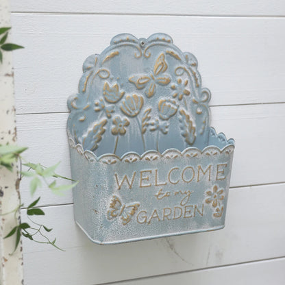 Jardinière murale vintage "Welcome to my Home"